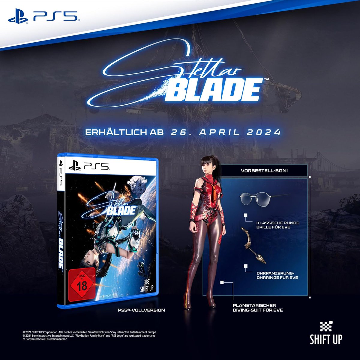 In drei Tagen erscheint endlich Stellar Blade, das ihr bei Amazon immer noch mit 10 Euro Rabatt, inklusive Boni und versandkostenfrei trotz USK 18 vorbestellen könnt. Zu Amazon: amzn.to/49Qiha1 Affiliate-Link. #Werbung