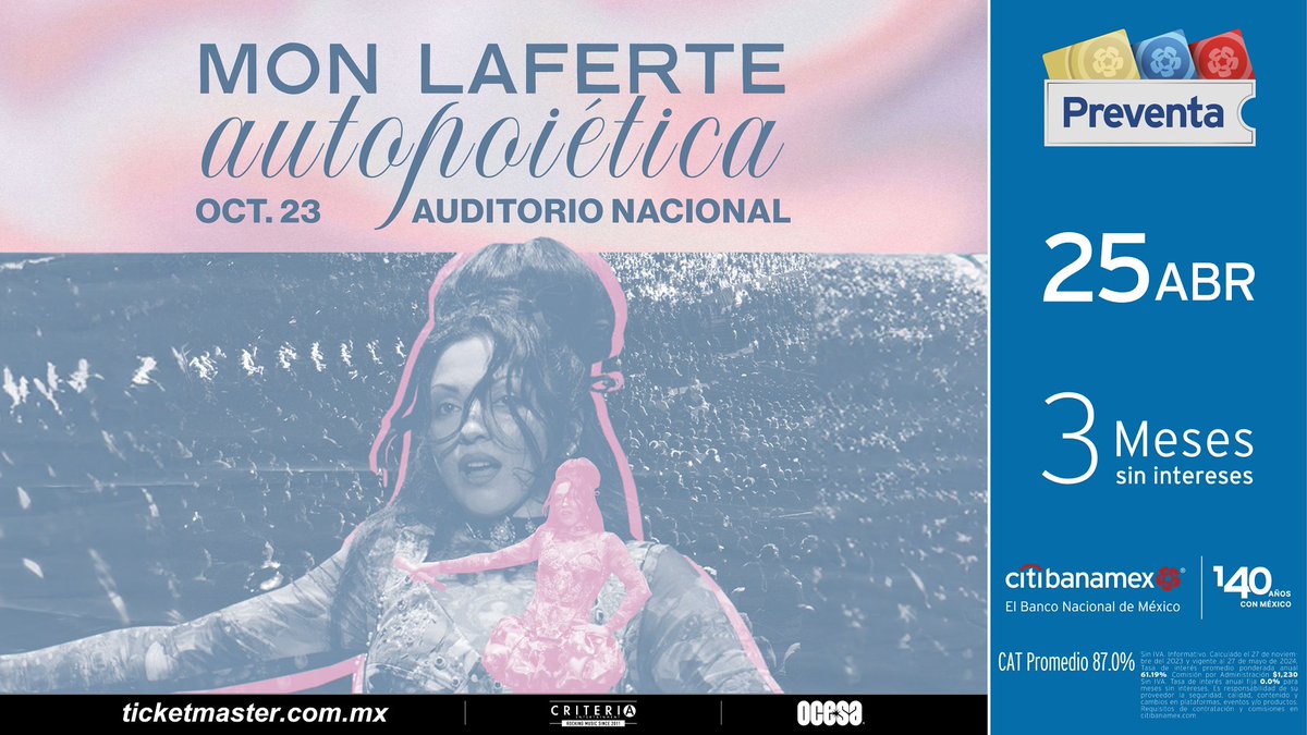 monlaferte's tweet photo. Auditorio Nacional 🤍 Octubre 23 https://t.co/wa3Mpi4eZT
