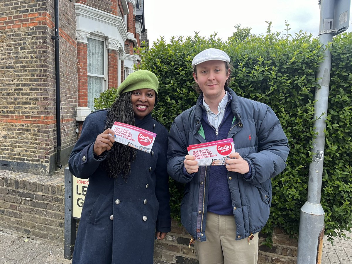 Brilliant to be out campaigning in Brondesbury Park this evening with @DawnButlerBrent. 🌹 Thanks to everyone who had a chat with us - vote @SadiqKhan & @KrupeshHirani on 2 May. 👍🏻🗳️