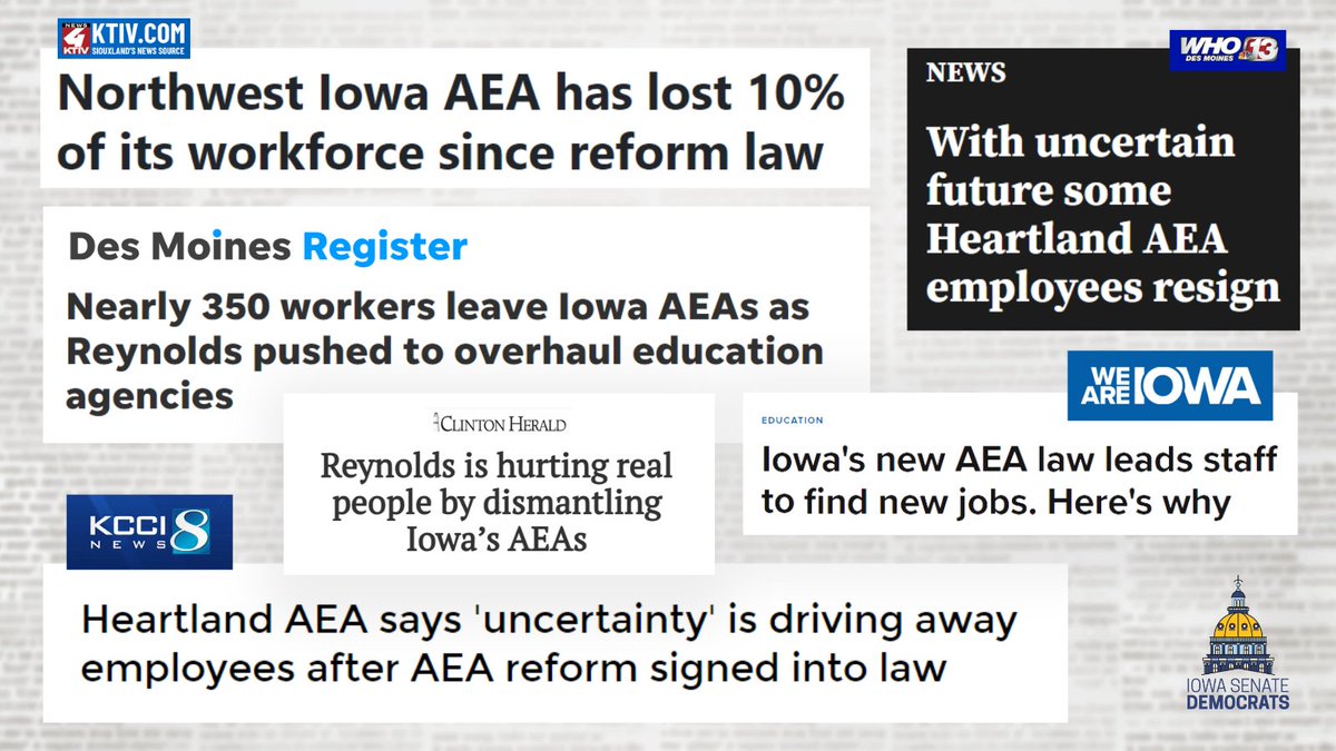 Another week, another batch of headlines revealing the harm done to Iowa public education this legislative session. These consequences could have been avoided, but Republican lawmakers chose to put special interests ahead of Iowa children.