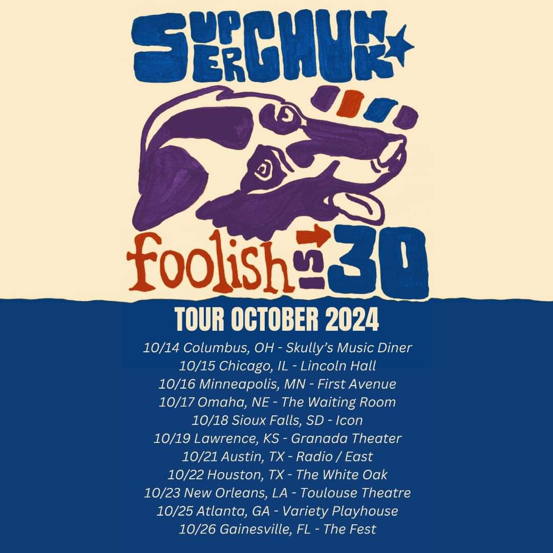 Ringing in 30 years of @superchunk's 'Foolish' with some October dates (including their first time *ever* in South Dakota)! 🚨 Tickets go on sale this Friday! 🎟 #superchunk #foolish #mergerecords #tour #livemusic