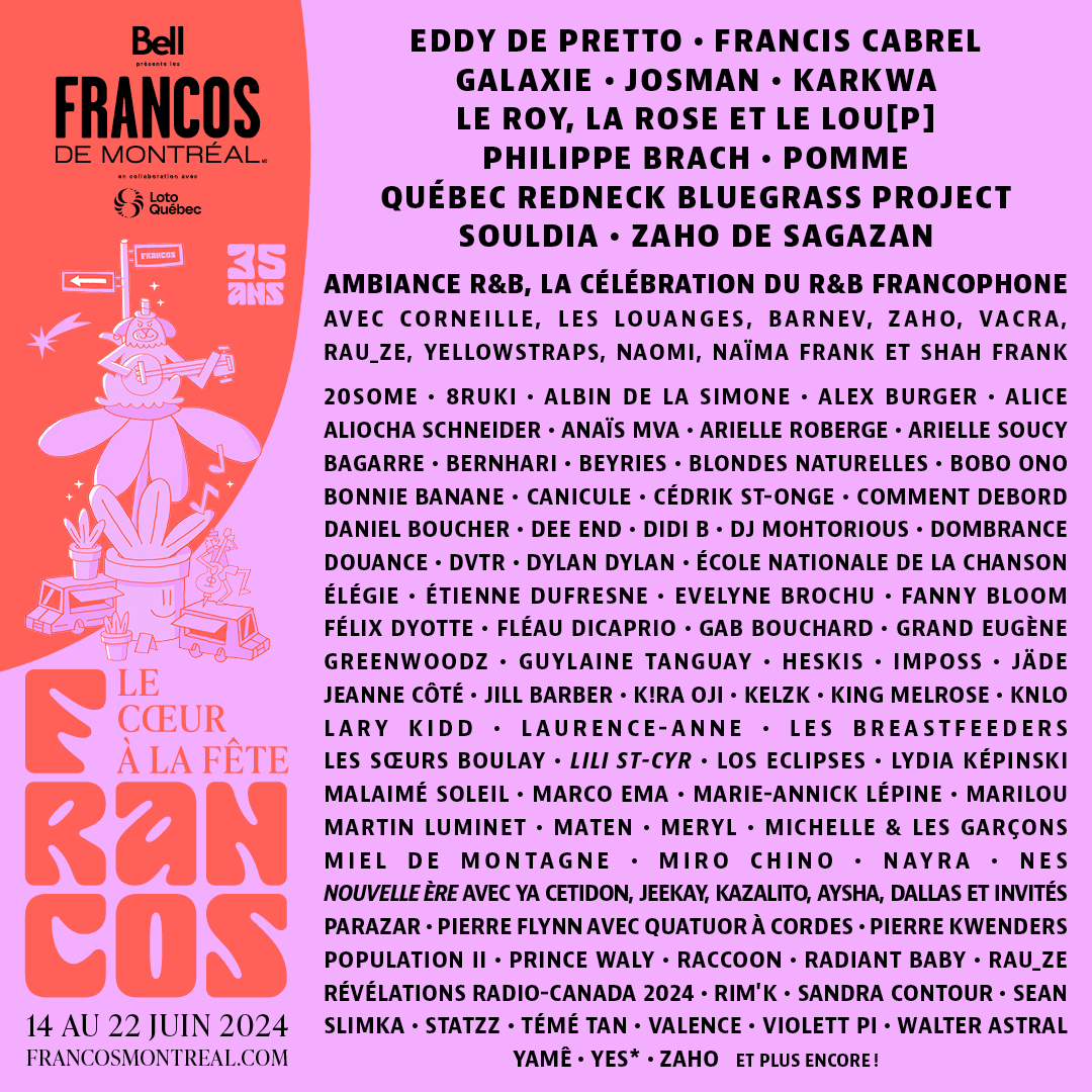 ✌️ Francis Cabrel, @zahodesagazan, Eddy de Pretto et bien d'autres artistes sont au programme des @FrancosMTL, dès le 14 juin : francosmontreal.com/fr-CA/Francos/… Découvrez le programme (presque) complet : rollingstone.fr/francos-de-mon… #FrancosMTL #festival2024