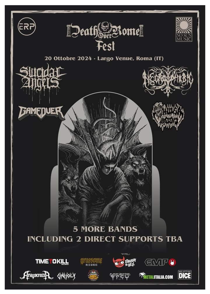☢️ Full support to DEATH OVER ROME FEST 🇮🇹 Already confirmed: SUICIDAL ANGELS + NECROPHOBIC + GAME OVER + THULSA DOOM + 5 more bands still TBA! ℹ️ facebook.com/events/1110647… #GruesomeRecords #Metal #DeathOverRomeFest #SuicidalAngels #Necrophobic #GameOver #ThulsaDoom #ThrashMetal