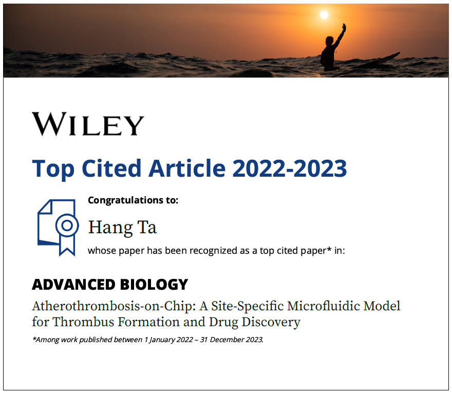 Good news! Our article is one of top 10 most-cited papers published in Advanced Biology @Adv_Biology #TopCitedArticle