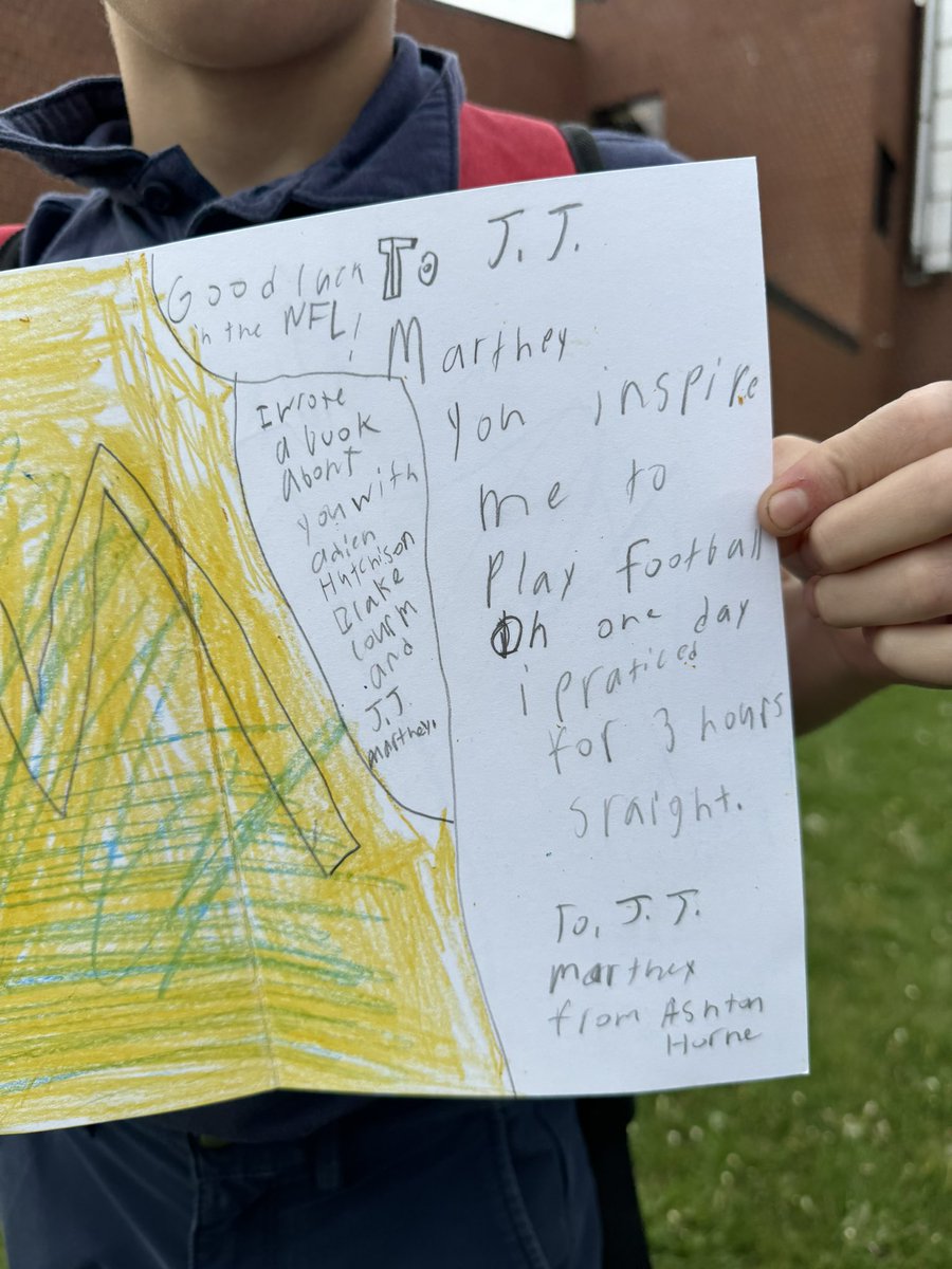 <a href="/jjmccarthy09/">J.J. McCarthy</a> <a href="/TomBrady/">Tom Brady</a> <a href="/Coach_SMoore/">Sherrone Moore</a> <a href="/blake_corum/">#2⃣BeSavage</a> <a href="/SportsCardJunct/">Sports Card Junction LLC</a> <a href="/PhilMartinson99/">99 Sports Cards</a> <a href="/CardPurchaser/">Card Purchaser</a> my son wrote this at school and said if I tweet it JJ he will respond. Please help me community!