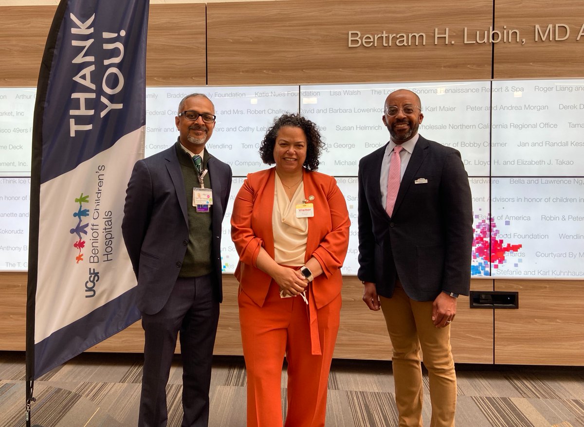 .@UCSFHospitals CEO Suresh Gunasekaran and @UCSFChildrens President Dr. Nicholas Holmes welcomed Assembly Health Committee Chair and valued partner @AsmMiaBonta to @UCSFBenioffOAK to discuss efforts to improve patient outcomes and drive innovation.