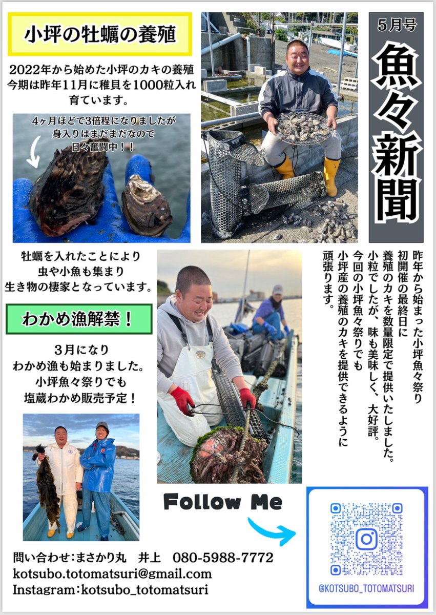 ゴールデンウイークは、小坪魚々祭り‼︎? 5月3日（金）～5日（日） 10 