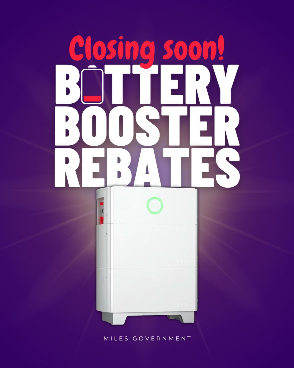 Due to popular demand, our Battery Booster Program is almost fully charged! There's only a few weeks left to apply for a cashback rebate of up to $4,000 on a household battery.