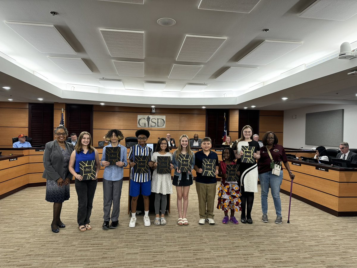 Congratulations to Hadley Peterson! She was recognized at the GISD Board meeting for receiving Award of Merit Dance Choreography and being one of the seven GISD students who was recognized at the State level by the National PTA Reflections program! Way to go, Hawk! #SoarHawksSoar
