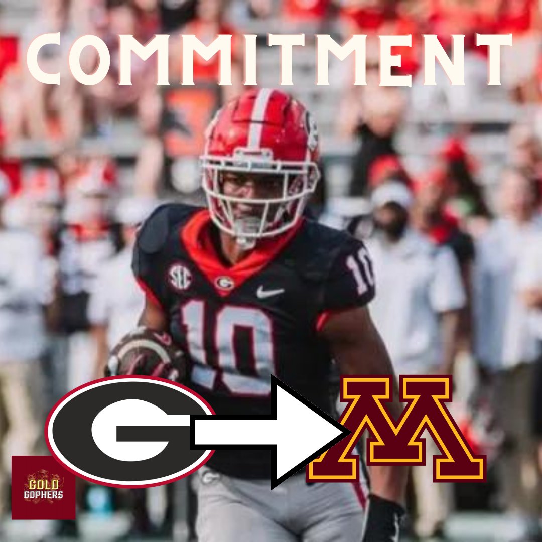 TonyLiebert's tweet image. BREAKING: Georgia transfer WR Tyler Williams committed to the #Gophers.

Former Top-100, 4⭐️ high school prospect in 2023 — appeared in two games as a true freshman last season for the Bulldogs. Will have four years of eligibility remaining. goldgophers.com/georgia-transf…