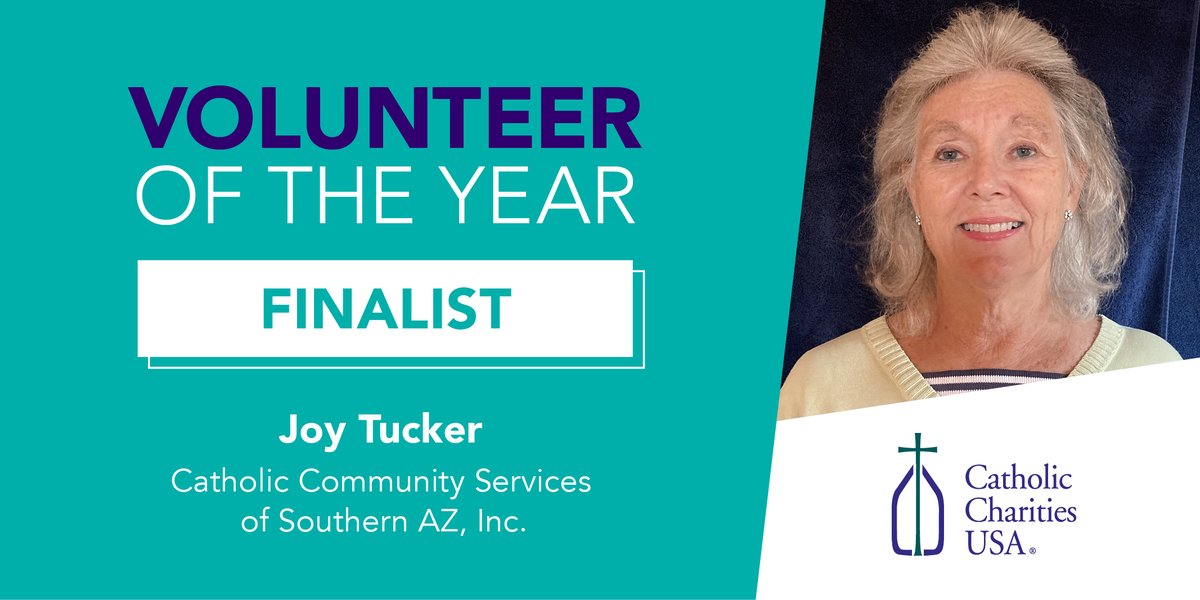Joy Tucker is a critical pillar as a volunteer for Catholic Charities Community Services of Southern Arizona, sharing her experience, compassion and commitment in service to her community. Thank you, Joy, and congratulations on being a CCUSA Volunteer of the Year finalist!
