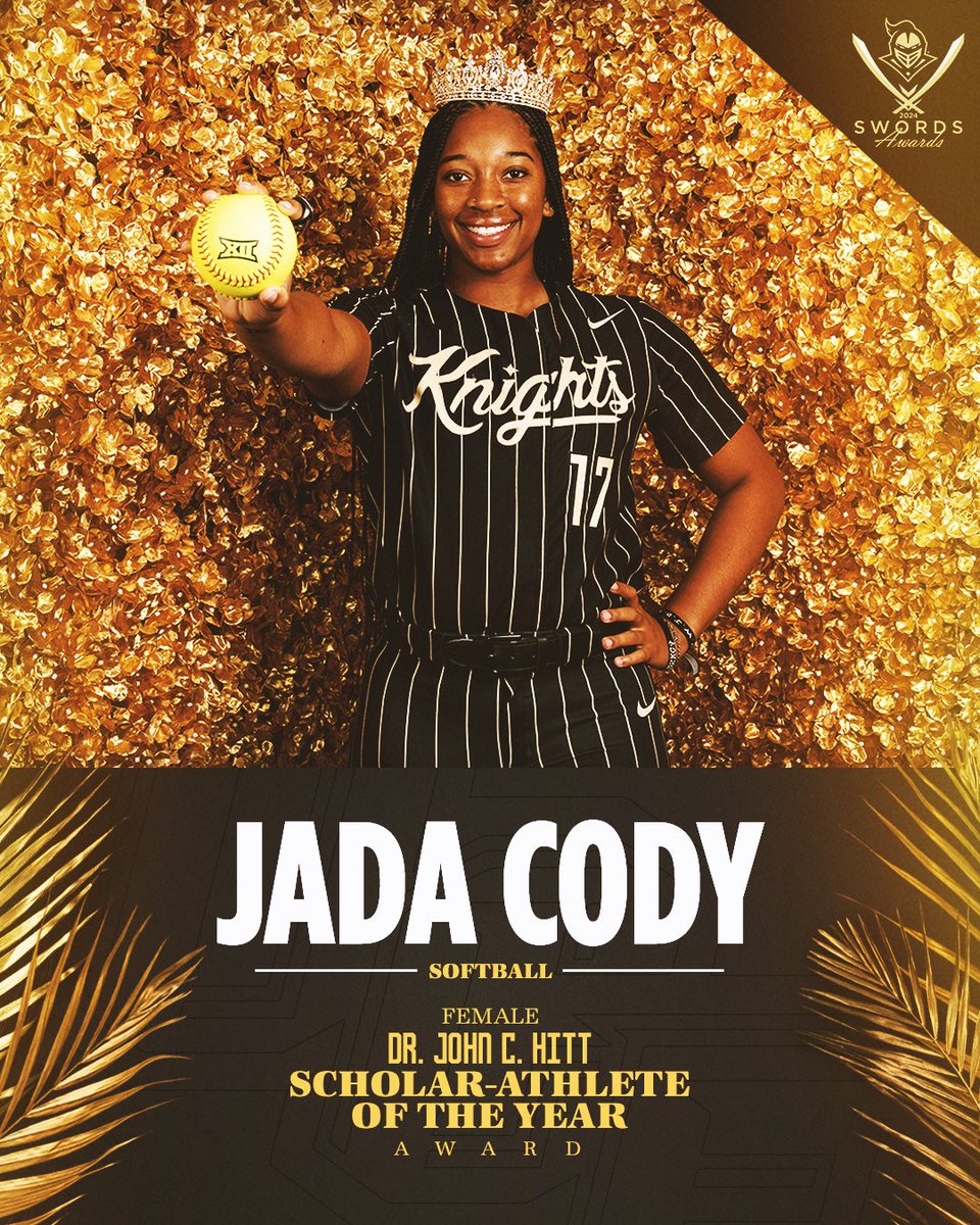 The lone UCF student-athlete to earn Order of Pegasus honors this spring, @jada_cody99 is your 2024 female Scholar Athlete of the Year! 🥎📚