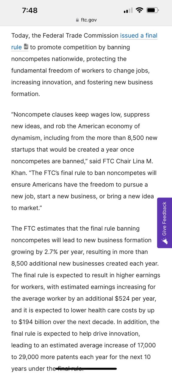 Non-competes are dead. Great news. The way I saw them used: Weak company pretends to be strong. New hire believes they are joining the winner, signs the agreement. They learn the space and want to jump to the better co. The non-compete is intimidating. If they jump, no one sues.