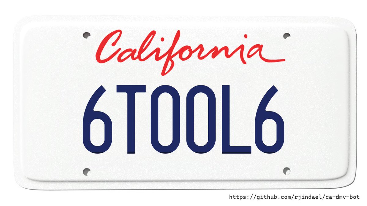 Customer: THE 66 REPRESENTS THE YEAR I WAS BORN AND TOOL IS A ROCK BAND DMV: TOOL IS A FOOL, A PENIS OR THE BAND… Verdict: DENIED