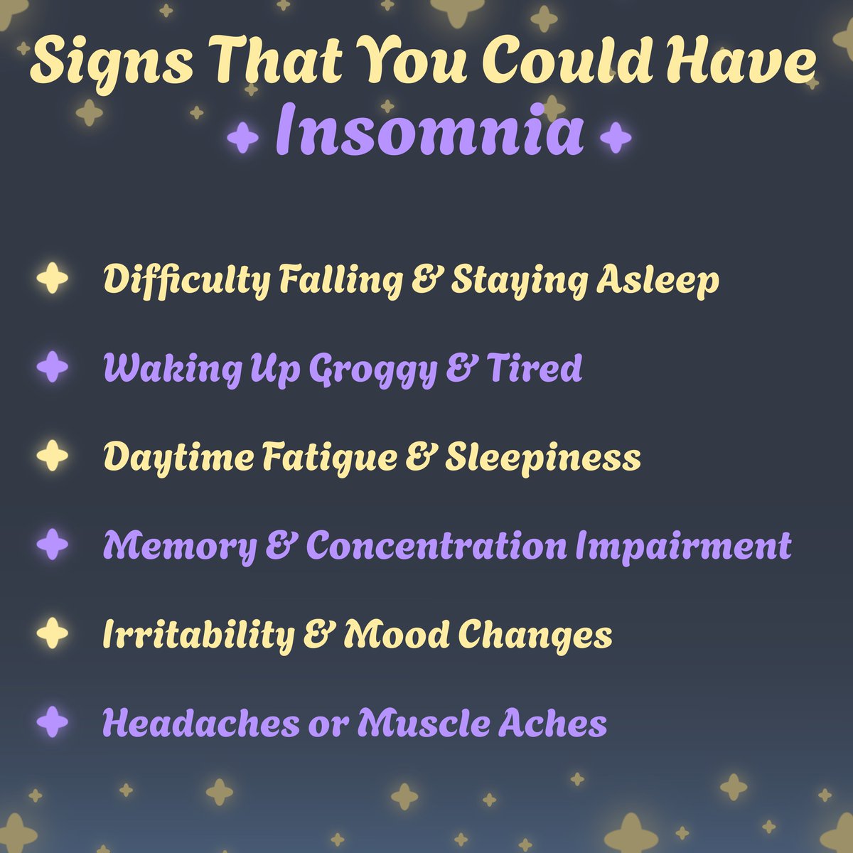 Are you experiencing any of these symptoms? 🧐 If you're experiencing these symptoms on a regular basis and they're impacting your quality of life, it's essential to consult with a healthcare professional.

#Insomnia #SleepHealth #Sleep #BetterSleep #SleepMatters #SleepStruggles