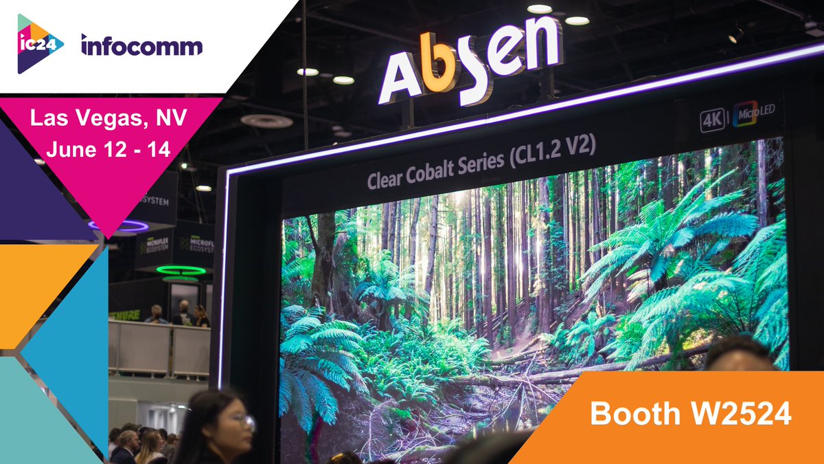 Absen will be at Booth W2524 unveiling our latest innovations in #LEDTechnology. Come meet our team and immerse yourself in the vibrant brilliance of our displays. Register now using code: ABS197 for a free exhibits-only pass! 
#InfoComm2024 #avTweeps #ProAV