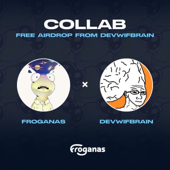 Hey Frogs!

Exclusive Airdrop collab with @devwifbrain

Eligible for drop: all Froganas NFT holders

Allocation: 500 FCFS spots

Amount per wallet: 60,000 $BRAIN

Token launch day: Friday, April 26

Drop page will be hosted by @soldropsxyz platform.

Claim will open after launch.