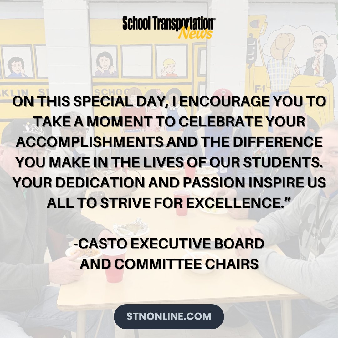 🚍💞 Swipe through to read this statement from California Association of School Transportation Officials (CASTO) for #NationalSchoolBusDriverAppreciationDay. Join us this summer at #STNEXPO to access to the best in industry training and networking. ➡️ stnexpo.com