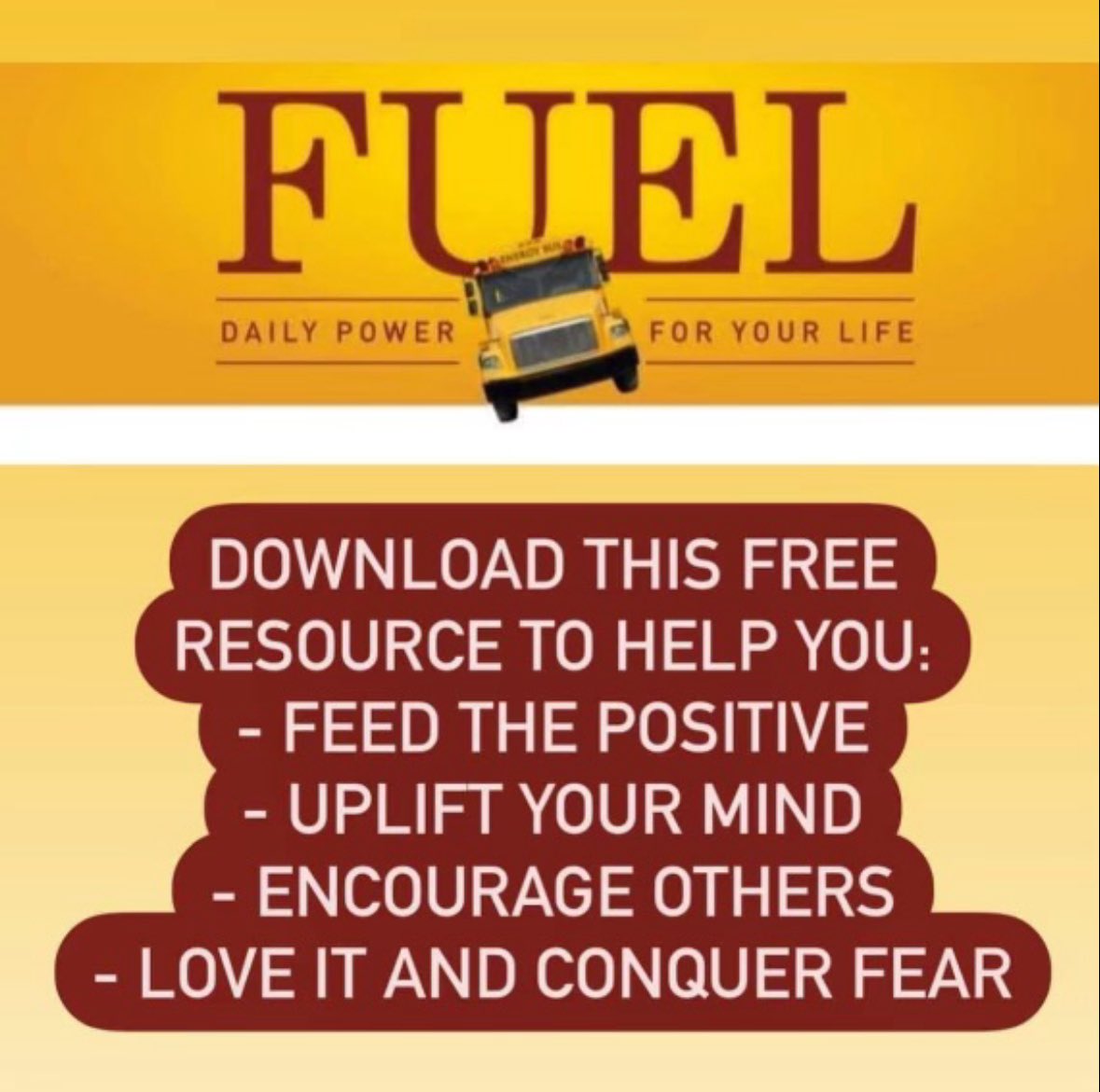 Download this FREE resource to help you: - Feed The Positive🙌 - Uplift Your Mind👆 - Encourage Others💪 - Love It and Conquer Fear👏 jongordon.com/fuel