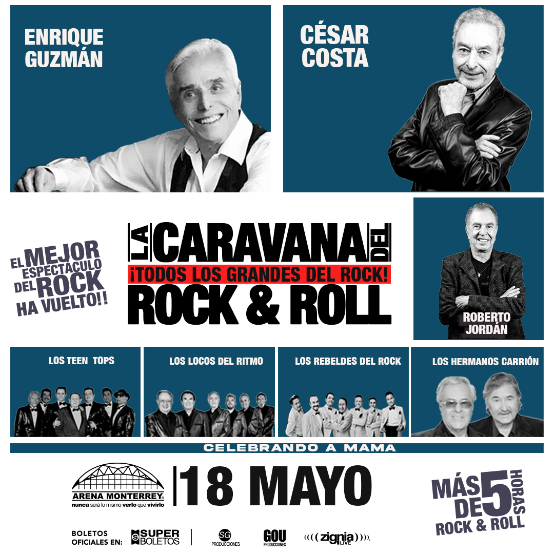 La Caravana del Rock llega a la #ArenaMonterrey este 18 de Mayo 🎸 La música de ayer y hoy se hará presente en una noche inolvidable 🤩 Adquiere ya tus boletos en superboletos.com y prepárate para el evento del año 💥