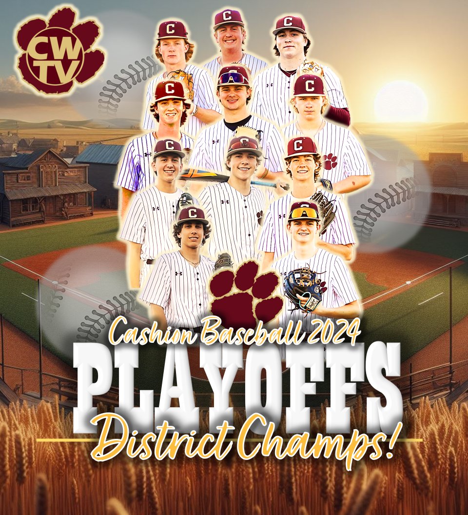 DISTRICT CHAMPS! Cashion bests Hobart 13-0 & 16-0 and moves on to host Regionals next week G1 WP: C. Acord, S: T. Myers ⚾️C. Acord 2 Hs/3 RBIs ⚾️B. Nichols 2 Hs (HR)/3 RBIs G2 WP: C. Frazee, S: B. Nabavi ⚾️H. Gibson (HR)/2 RBIs ⚾️K. Yowell 1 H/2 RBIs ⚾️J. Bolton 1 H/2 RBIs