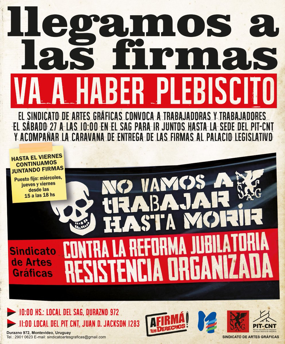 SAG_graficos's tweet photo. Vamo' arriba pueblo que se puede! 
Miércoles, jueves y viernes juntamos firmas en tres cruces! https://t.co/pn5fKSFRNp