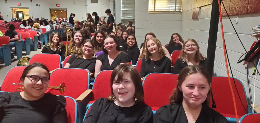 BMS band ready for action! Thanks DMS for sharing your auditorium.<a href="/BurnsMiddleScho/">Burns Middle School</a>