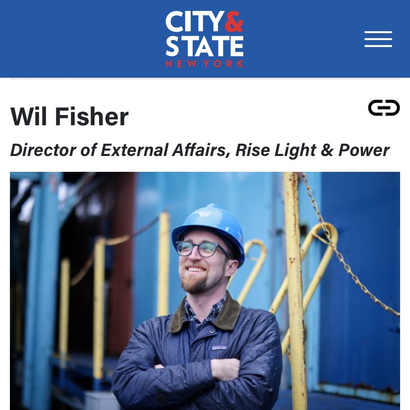 Congratulations to Wil Fisher, our Director of External Affairs, for being named one of @CityAndStateNY Trailblazers in Clean Energy! cityandstateny.com/power-lists/20…