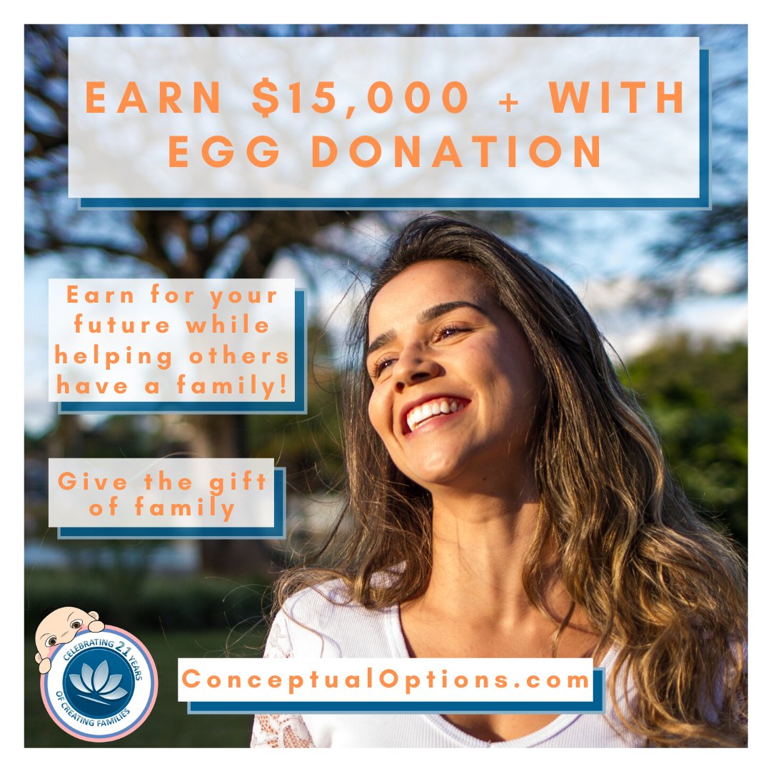 Egg donation helps bring joy into the world! Become an Egg Donor with #ConceptualOptions today and give the ultimate gift to someone struggling with infertility! Click below for more information about how you can become an #EggDonor today! ⁠

l8r.it/zIvS