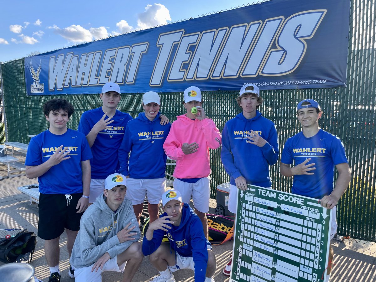WahlertTennis's tweet photo. The guys win 7-2 over Cedar Rapids Prairie and extend the season to 7-0. We are so proud of these guys for their play and even more proud of their character. IMPACT Player goes to Chase Miller ⁦@WCHS_Gleaner⁩ ⁦@THsportsfeed⁩ ⁦@iowahstennis⁩ https://t.co/Op78EXfhDy
