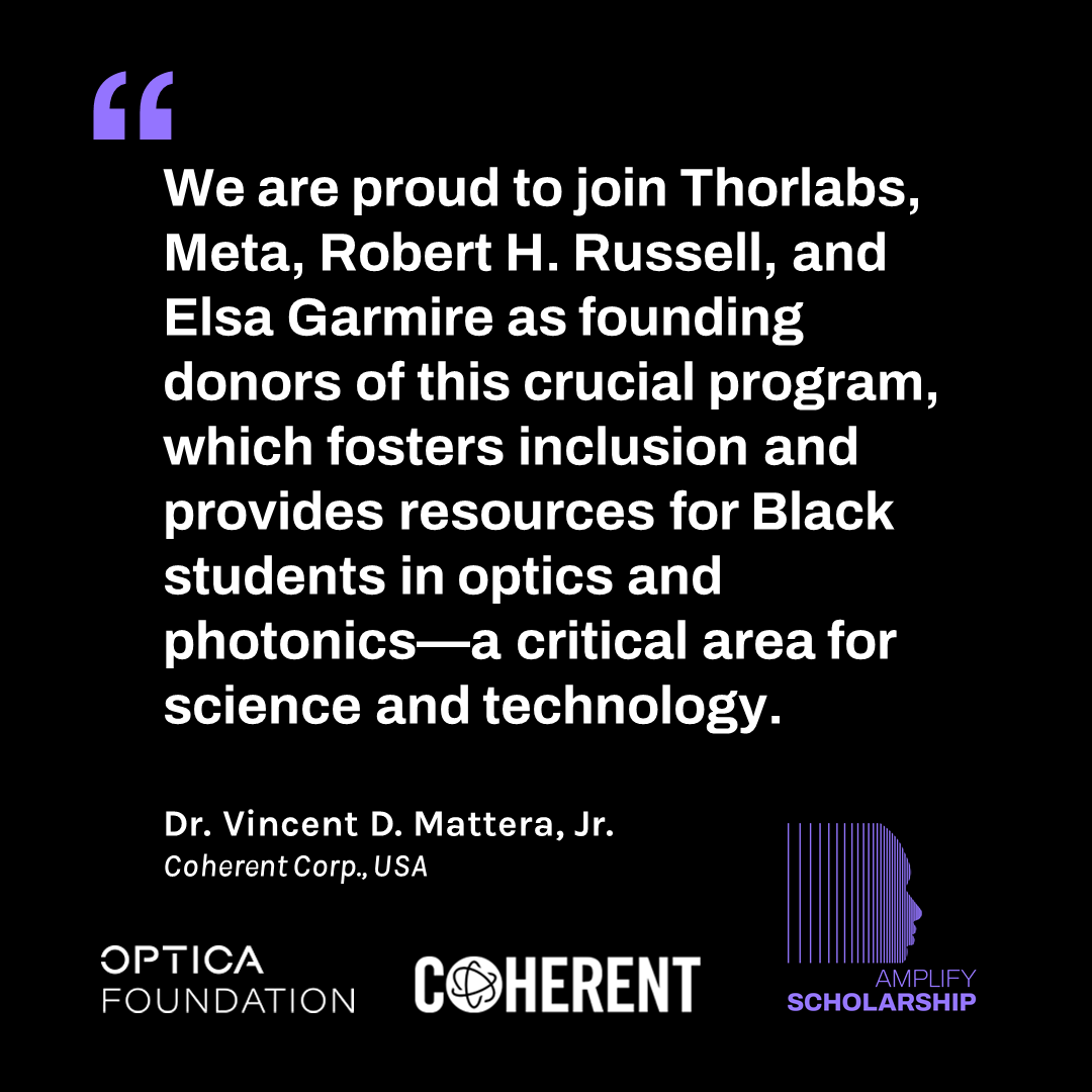 Optica (@opticaworldwide) on Twitter photo <a href="/CoherentCorp/">Coherent Corp.</a> announces a USD500K sponsorship to support the Amplify Scholarship and the HBCU/MI Entrepreneurship & Innovation initiative! ow.ly/Rh3w50Rmbfq
These initiatives support Black students to drive generational change through enduring educational programs. <a href="/CoherentCorp/">Coherent Corp.</a> announces a USD500K sponsorship to support the Amplify Scholarship and the HBCU/MI Entrepreneurship & Innovation initiative! ow.ly/Rh3w50Rmbfq
These initiatives support Black students to drive generational change through enduring educational programs.