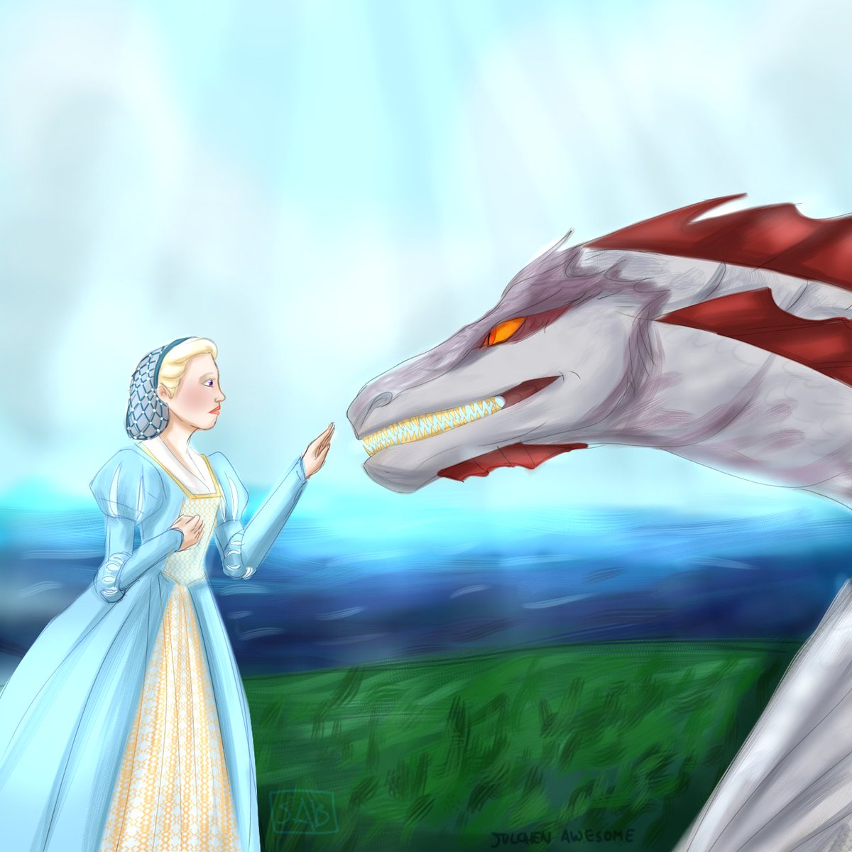 Naerys Targaryen claiming Arrax in 152 A.C

A pretty princess with a pretty dragon 🥺
#myart #naerystargaryen #arrax #fireandblood #ASOIAF #naerys