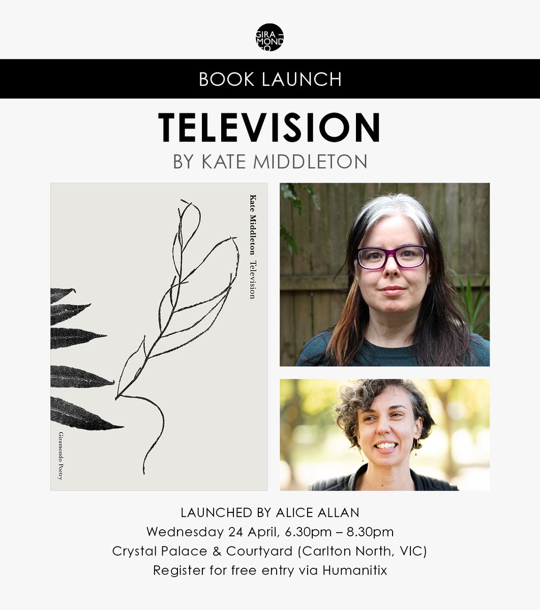 Kate Middleton’s Television launches tonight at the Crystal Palace in Melbourne! 📺📕 Last chance to RSVP: events.humanitix.com/book-launch-vi…