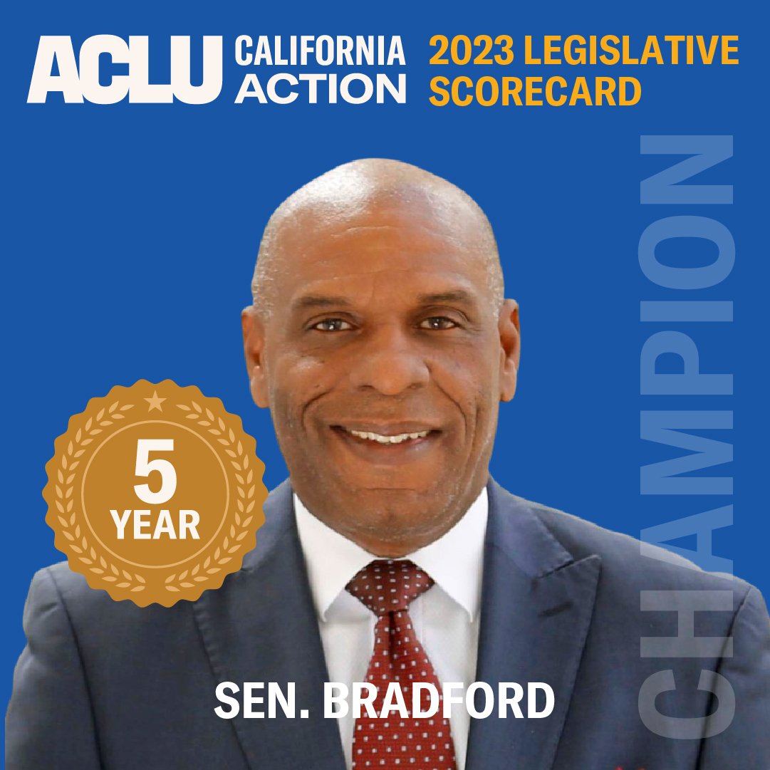 Proud to stand for equity and civil liberties. Thank you to the @ACLU_CalAction for recognizing me as a 5-year ACLU Champion with a 100% legislative scorecard! aclucalaction.org/legislator/ste…