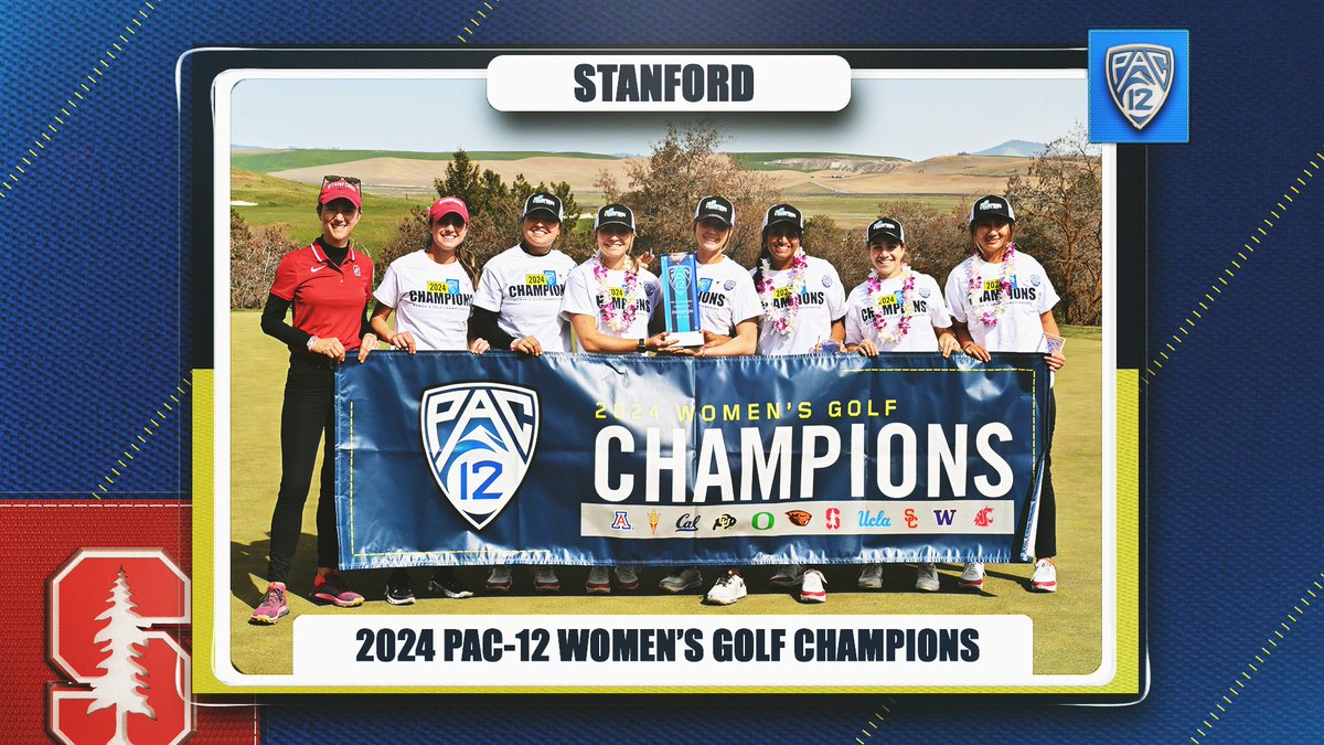 The Cardinal stands alone on top! 🏆 No. 1 @StanfordWGolf shattered the Women's #Pac12Golf team scoring record with a 28-under-par 836 total to claim the title. 🌲 More info 👉 pac12.me/24-WGOLF-Champs