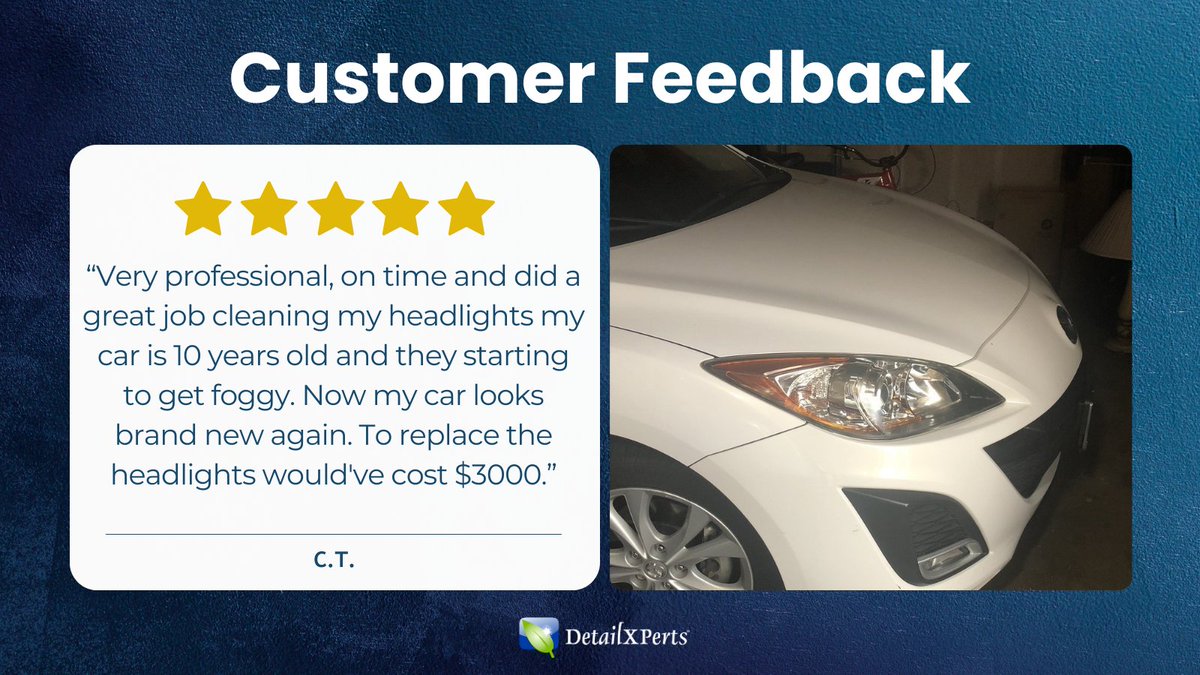 At DetailXPerts, we're proud to offer this high-quality #headlightrestoration and more. Reach out to us and let's make your car shine like new! 

#WeBringAGreenerClean #AutoDetailing #MobileDetailing #EcoFriendly #MobileCarWash #SustainableLiving #CarCareTips