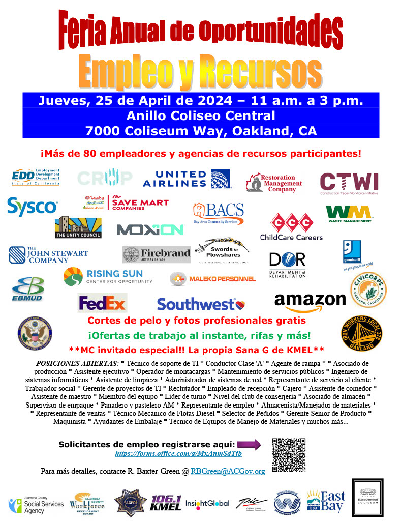 The @OaklandArena will host the Annual Fair Chance Job and Resource Fair. This event welcomes all job seekers and with over 80 employers and resource agencies onsite. Free haircuts and professional headshots will be provided.

@socialservices 

(1/2)