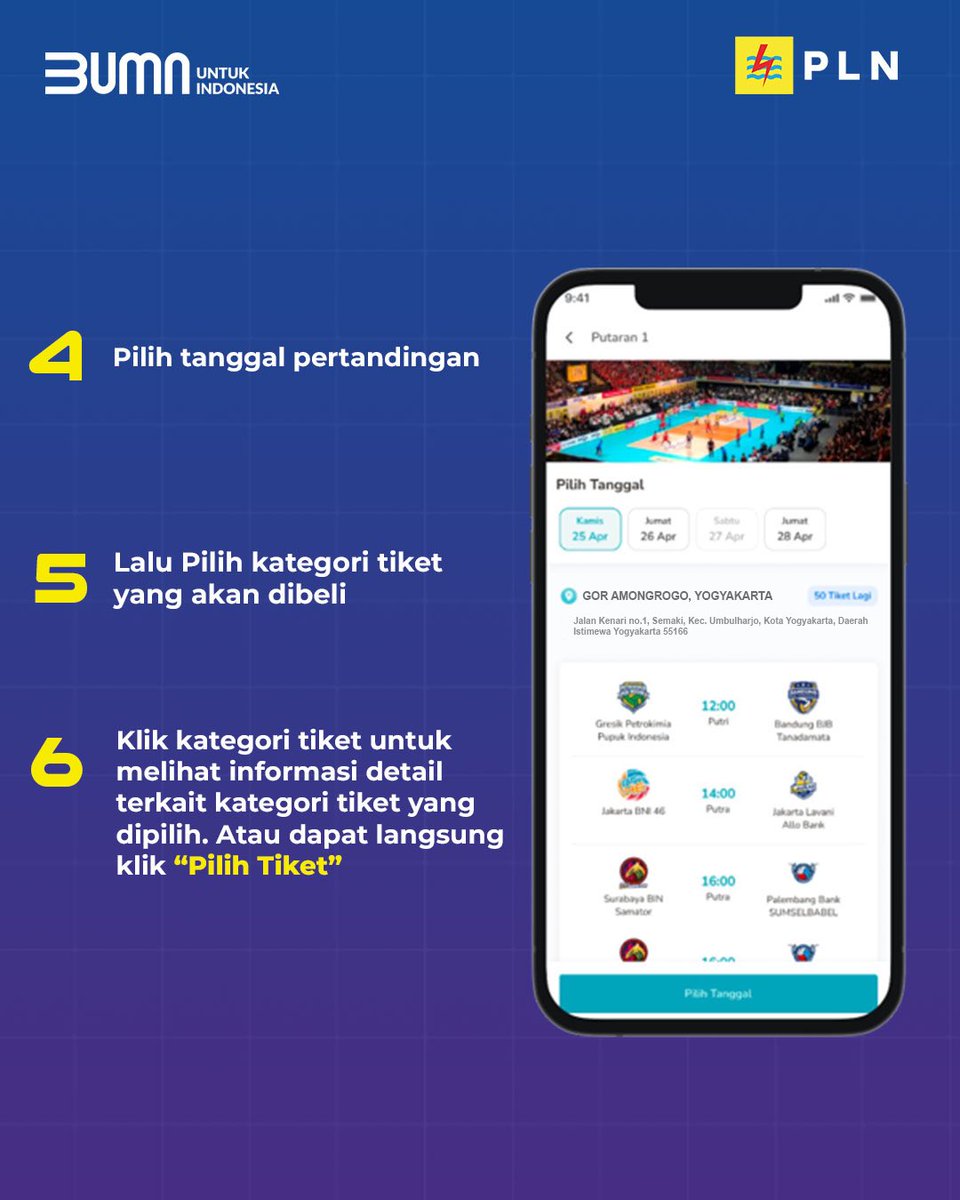 🚨 Info tiket PLN Mobile Proliga 2024 - Yogyakarta

Sebagai tuan rumah penyelenggara laga pembuka minggu pertama, Jakarta LavAni Allo Bank Electric bersama @pln_123 juga menjual tiket secara online melalui aplikasi PLN Mobile.

🛜 Online Ticket
📱 Aplikasi PLN Mobile
🗓️ Rabu, 24…