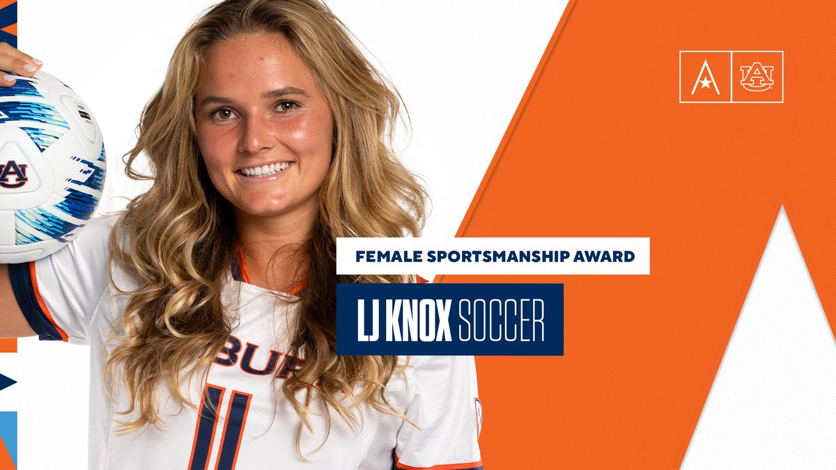 Our 2024 Female Sportsmanship Award winner is @Ljknox3 from @AuburnSoccer! ⚽️ #WarEagle | #AUSPYS