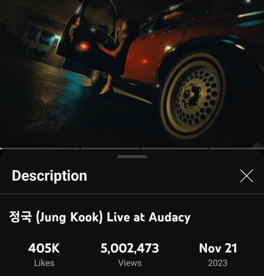 Jungkook Live at Audacy (BangtanTV) has surpassed 5 Million views on YouTube.