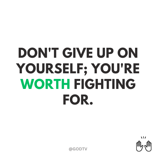 GODTV's tweet photo. Don't give up on yourself; you're worth fighting for.
#Christ #JesusSaves #HopeCampaign #Hallelujah
WATCH AND BE BLESSED 24/7
https://t.co/MG6fBaviAF https://t.co/ulQPWl48Lw
