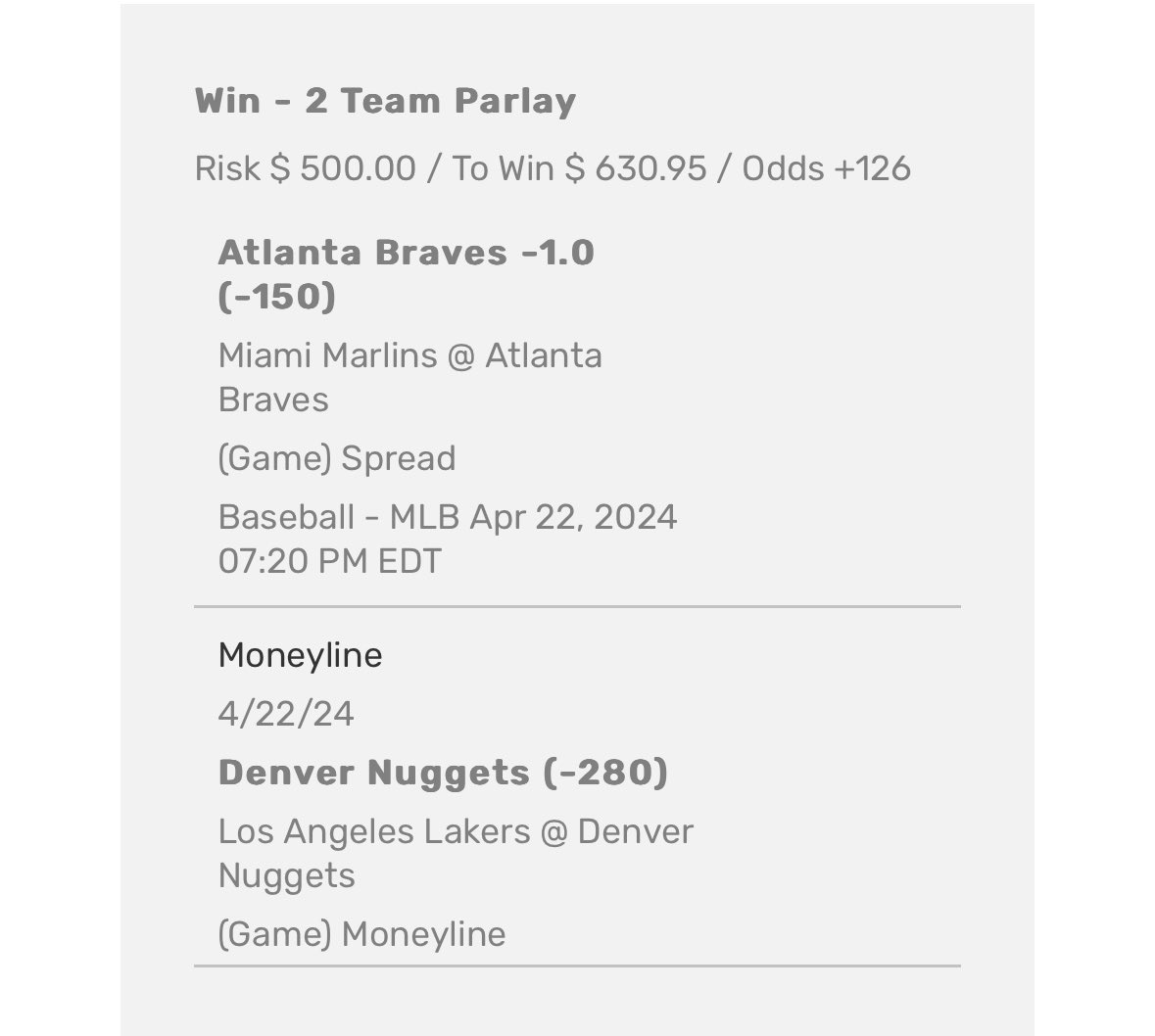 #Bovada #Lakers #Nuggets #Parlay #Win #WinMoney #SportsBetting #Gamble #Vegas #FanDuel #DraftKings