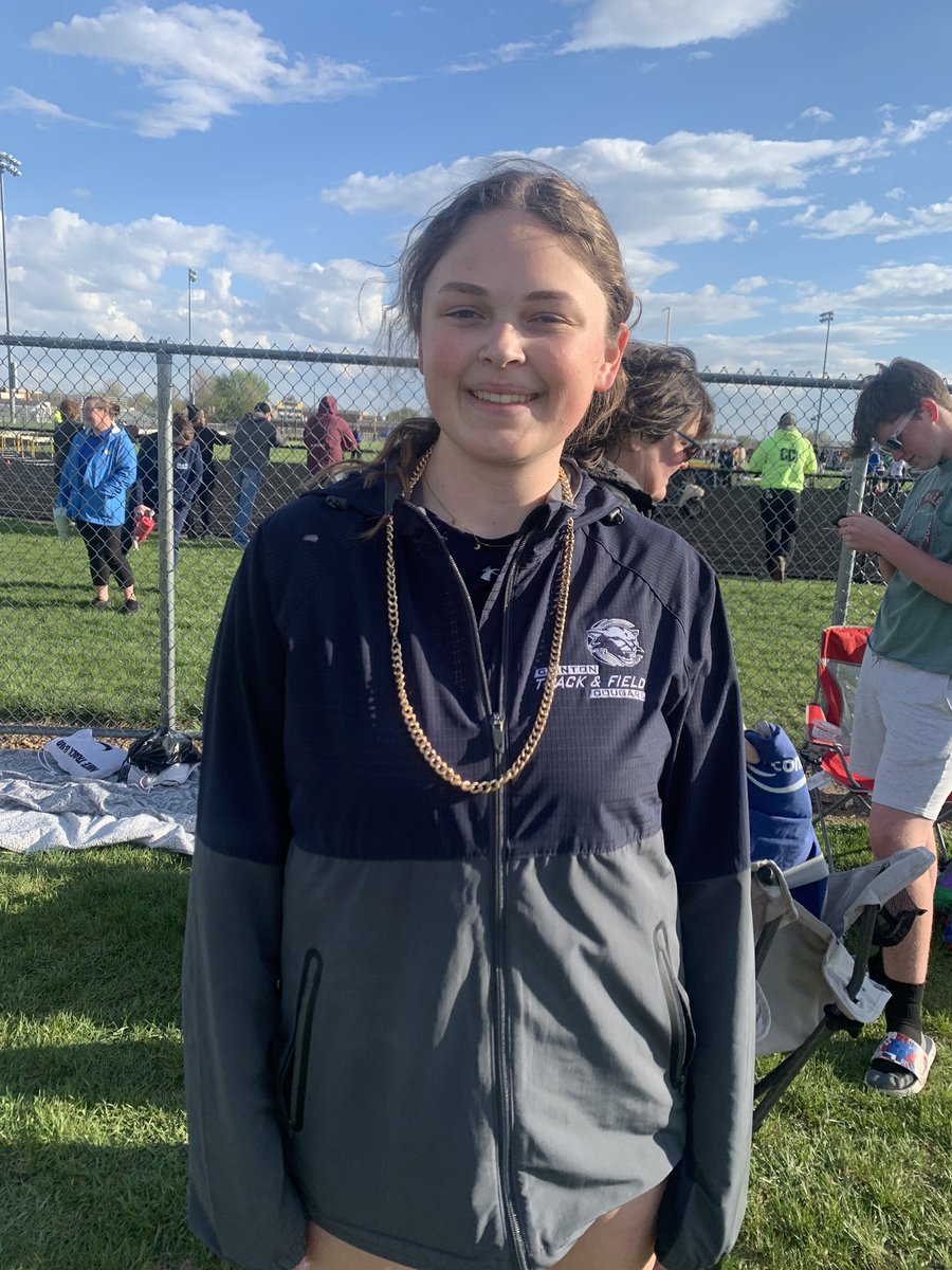 CoachStout32's tweet photo. Sadie took time before volleyball practice to hurry to the meet and PR in shot put. https://t.co/webwSeL48L