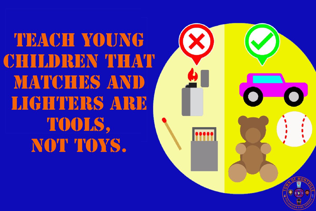 Teach Young Children That Matches And Lighters Are Tools, Not Toys.

#MTVCT #Montville #MontvilleCT #CT #Connecticut #FireSafety #ChildSafety #HomeSafety