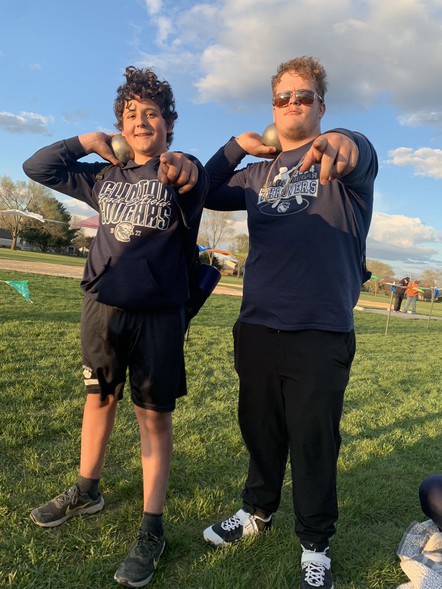 CoachStout32's tweet photo. Dlyan and Jeff PR’d in shot put today. https://t.co/tQEq4nAxCe