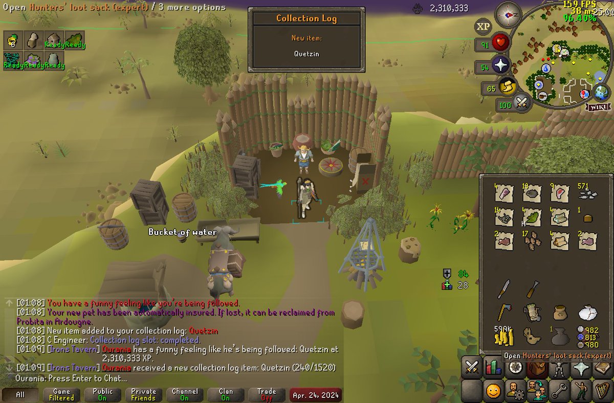 3rd pet on the iron, 54 expert loot sacks 🦜