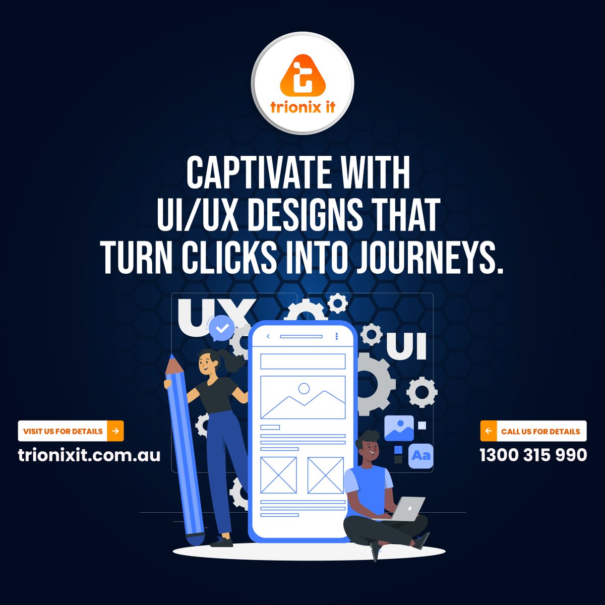 Trionixitau's tweet image. Turn Clicks into Journeys: Elevate with Captivating UI/UX Designs! 🚀 Explore our Innovative Solutions for Memorable Digital Experiences. 

#UIUX #DesignInnovation #DigitalJourneys #UXDesign #UI #DigitalExperience #UX #UserJourneys #ConversionDesign