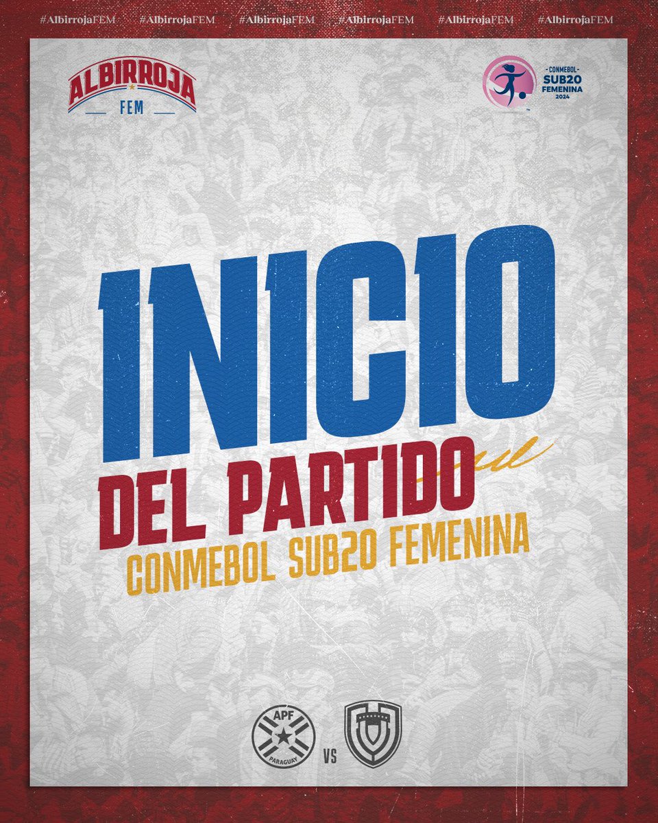 🗣️ ¡Ya juega la #AlbirrojaFEMSub20! 

🇵🇾 #Paraguay 0
🇻🇪 @FemeninoFVF 0

🏆 Fase final - CONMEBOL Sub 20 Femenina 
📺 @tigosportspy

¡𝙑𝙖𝙢𝙤𝙨 𝙋𝙖𝙧𝙖𝙜𝙪𝙖𝙮! 🇵🇾