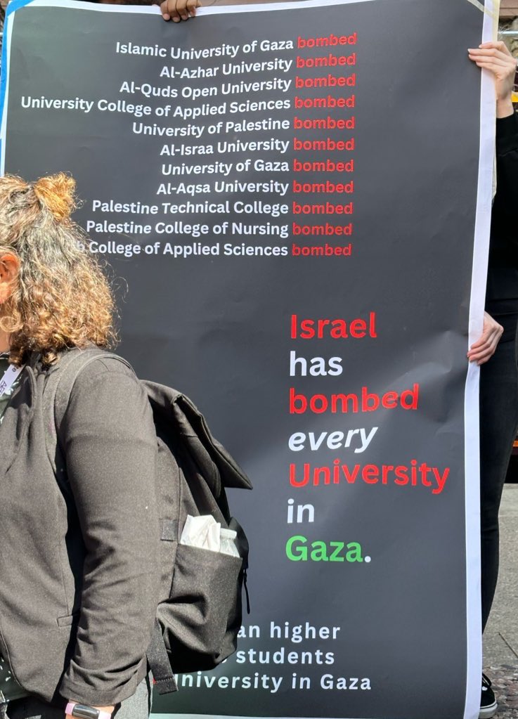 You’re not feeling unsafe because of pro-Palestinian protests. You’re just a zionist who justifies incalculable death & destruction, so you have to play the victim, thinking that your complicity will not be noticed. As you feel “unsafe,” this is what HigherEd looks like in Gaza.