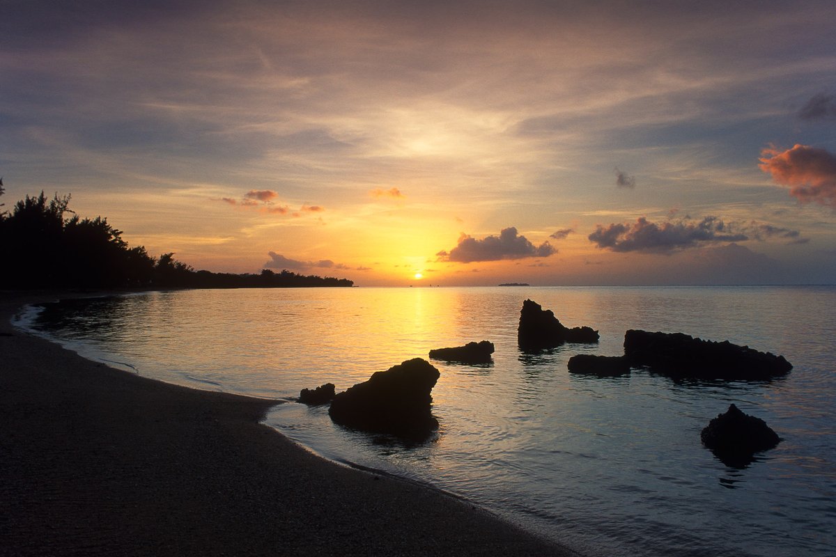 Sunset at Pau Pau Beach, Saipan in the Marianas Islands. #TravelTuesday
